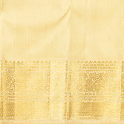 Green And Off White Kanchipuram Silk Saree For Festive Wear PV VG 105