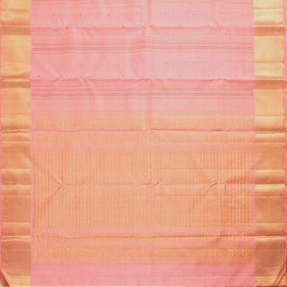 Pastel Peach Kanchipuram Silk Saree For Festive Wear PV VG 102