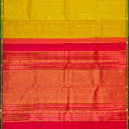 Yellow And Red Kanchipuram Silk Saree For Festive Wear PV VG 104