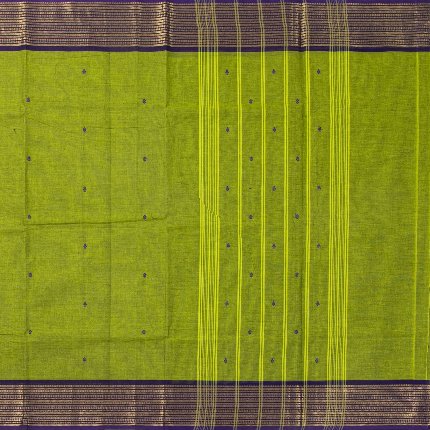 Green And Purple Kanchi Cotton Saree For Festive Wear PV MM KC 472