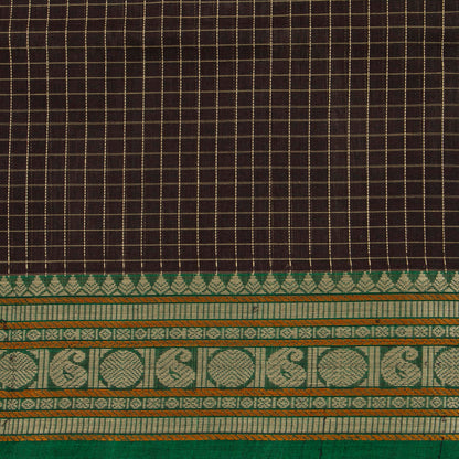 Black And Green Kanchi Cotton Saree PV RSP KC 239