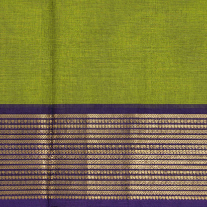 Green And Purple Kanchi Cotton Saree For Festive Wear PV MM KC 472
