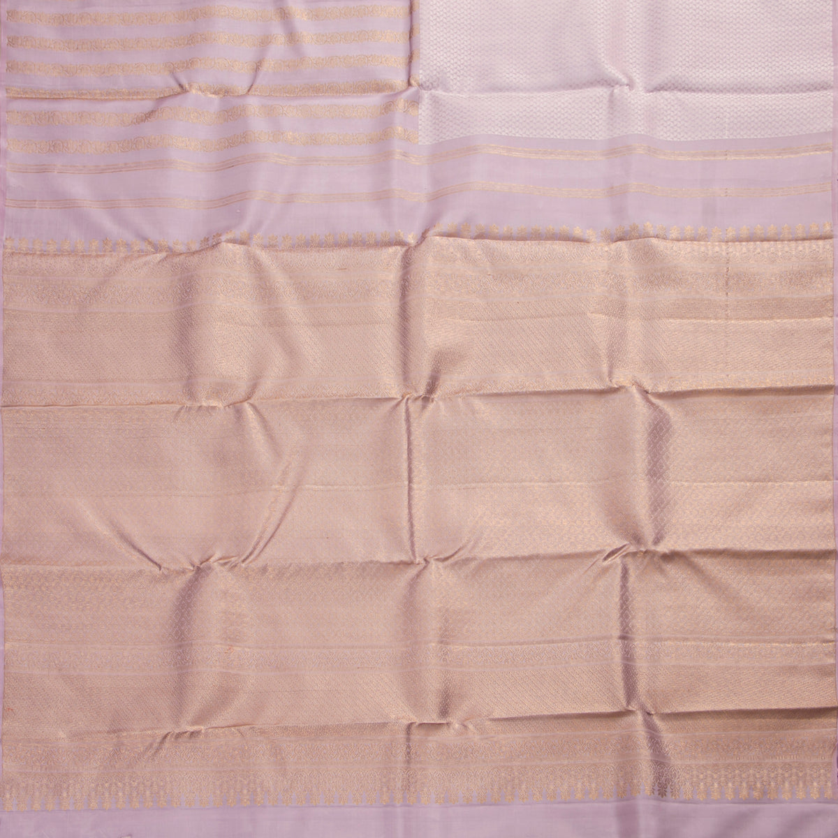 Lilac Kanchipuram Silk Saree Borderless For Festive Wear PV SAR 101