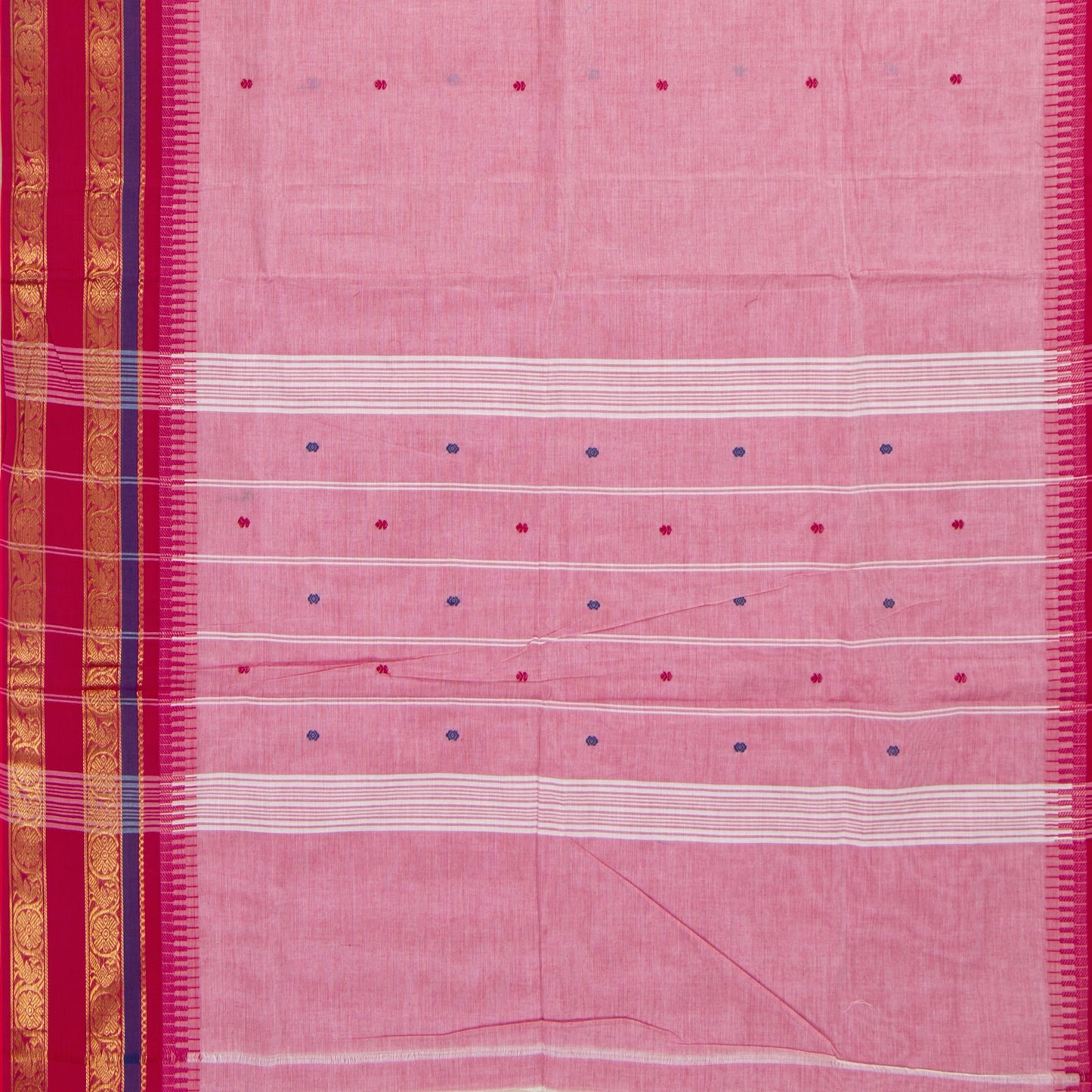 Pink Kanchi Cotton Saree For Festive Wear PV MM KC 527
