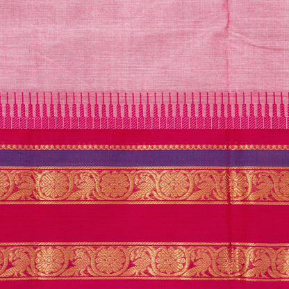 Pink Kanchi Cotton Saree For Festive Wear PV MM KC 527