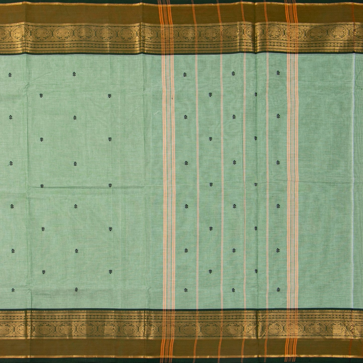 Green Kanchi Cotton Saree For Festive Wear PV MM KC 525
