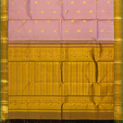 Mauve And Green Kanchipuram Silk Saree For Festive Wear PV VIS 107