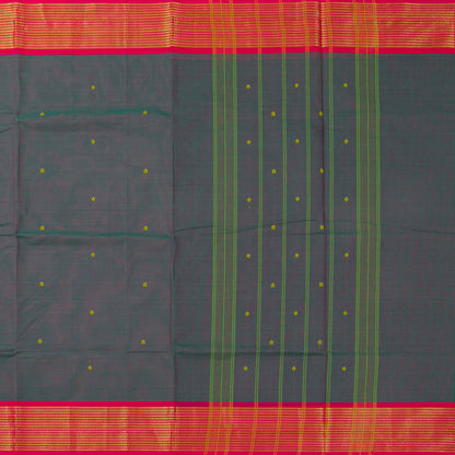 Blue And Pink Kanchi Cotton Saree For Festive Wear PV MM KC 468
