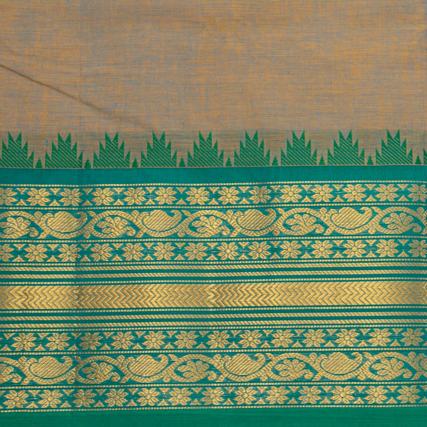 Grey And Blue Kanchi Cotton Saree For Festive Wear PV MM KC 599