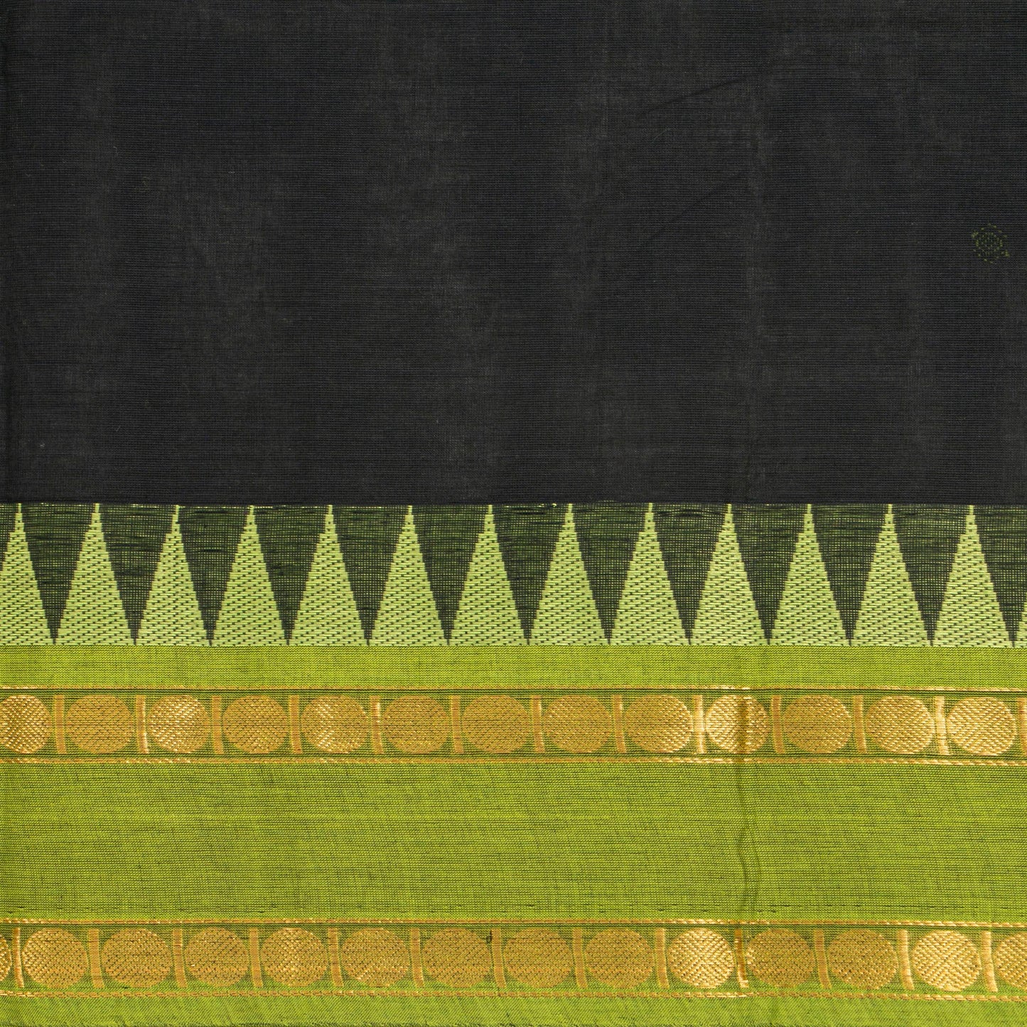 Black Kanchi Cotton Saree Ganga Jamuna Border For Festive Wear PV MM KC 477