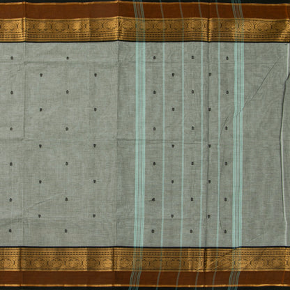 Grey And Brown Kanchi Cotton Saree For Festive Wear PV MM KC 543