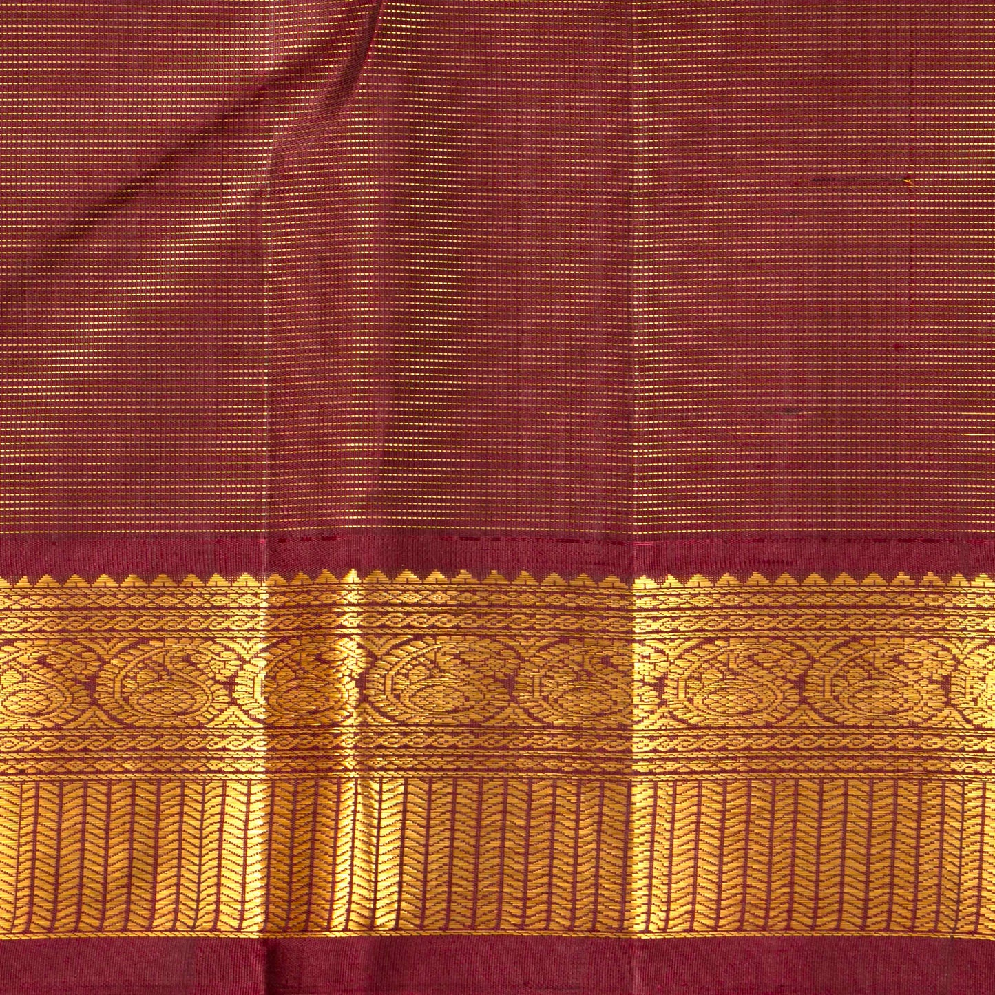 Teal And Brown Kanchipuram Silk Saree Vairaoosi For Festive Wear PV VIS 123