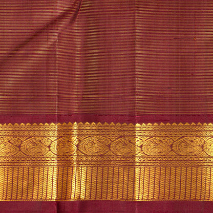 Teal And Brown Kanchipuram Silk Saree Vairaoosi For Festive Wear PV VIS 123