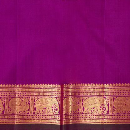 Orange And Magenta Kanchipuram Silk Saree For Festive Wear PV VIS 115