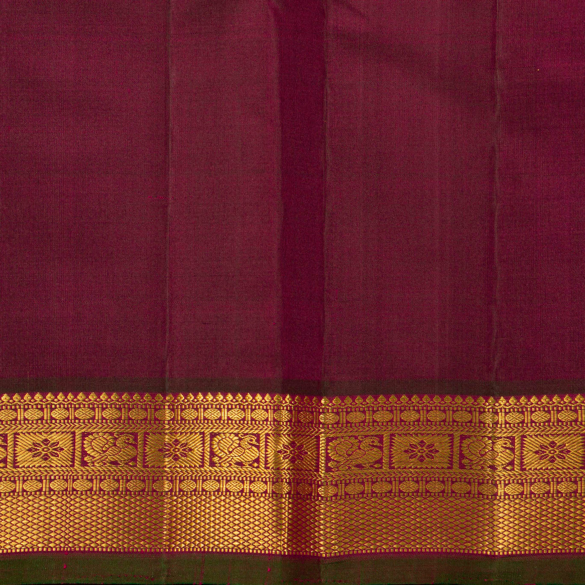 Mauve And Maroon Kanchipuram Silk Saree For Festive Wear PV VIS 113