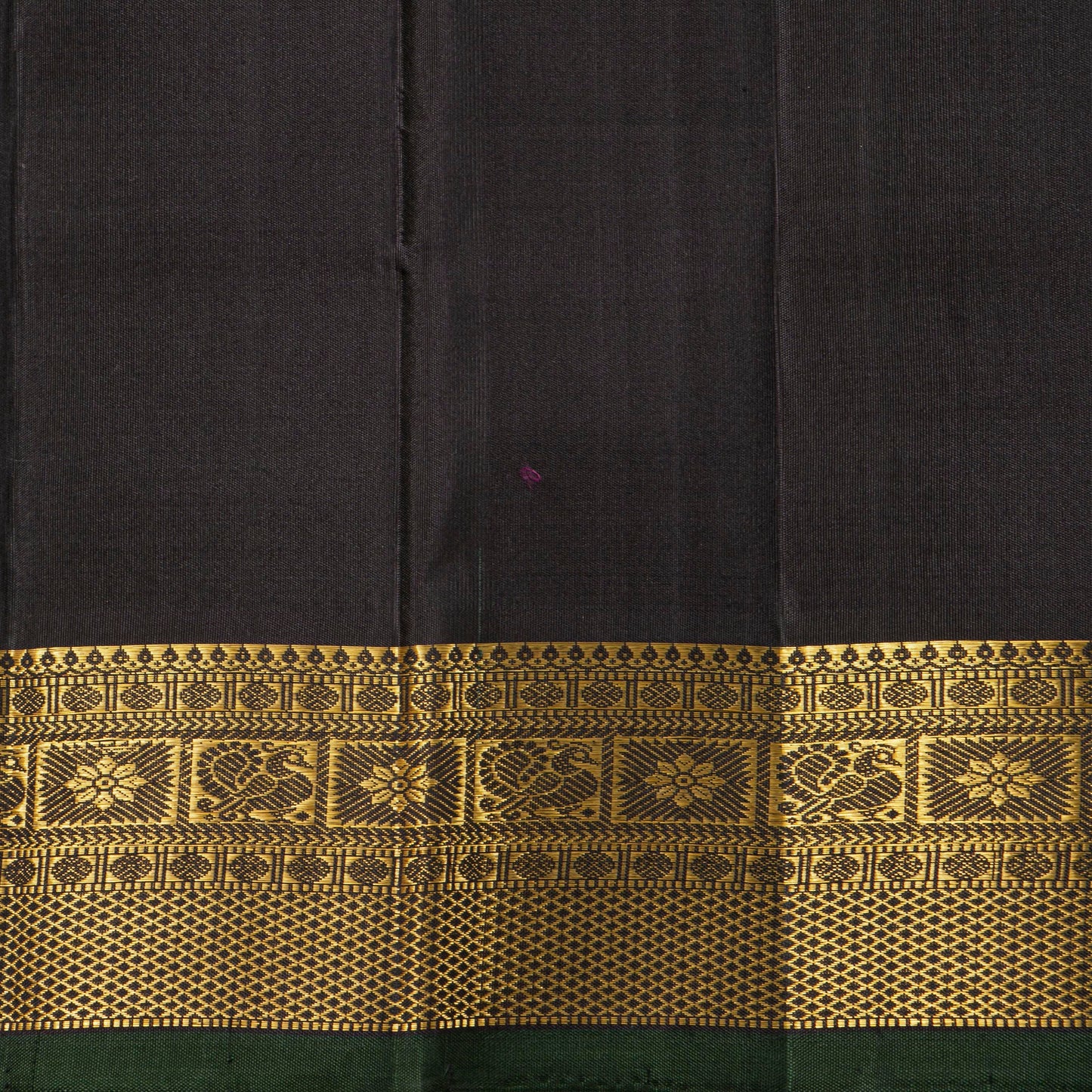 Grey And Black Kanchipuram Silk Saree For Wedding Wear PV VIS 111