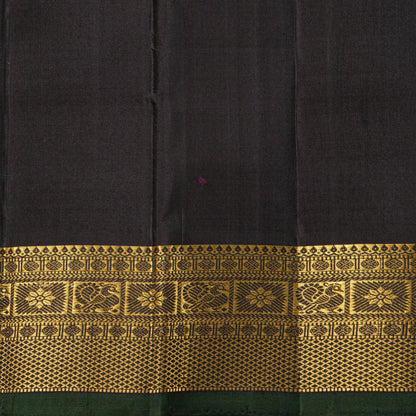 Grey And Black Kanchipuram Silk Saree For Wedding Wear PV VIS 111