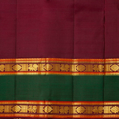 Red And Maroon Kanchipuram Silk Saree For Festive Wear PV VIS 126