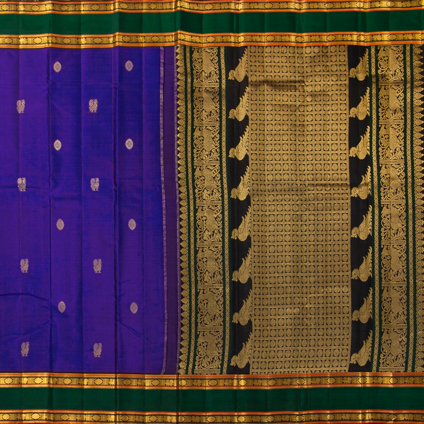 Purple And Brown Kanchipuram Silk Saree For Festive Wear PV VIS 125
