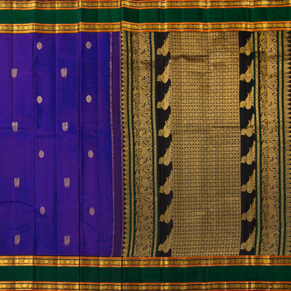 Purple And Brown Kanchipuram Silk Saree For Festive Wear PV VIS 125
