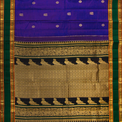 Purple And Brown Kanchipuram Silk Saree For Festive Wear PV VIS 125