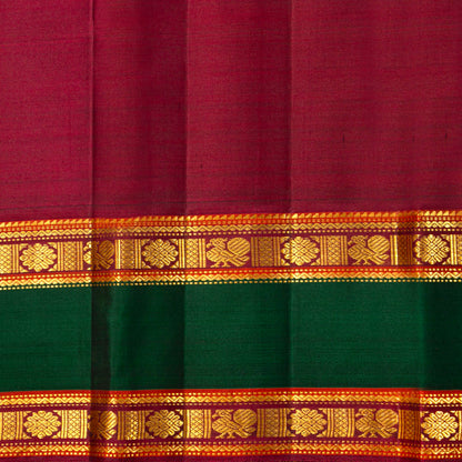Green And Maroon Kanchipuram Silk Saree For Wedding Wear PV VIS 123