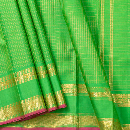 Green Kanchipuram Silk Saree For Bridal Wear PV NYC 1940
