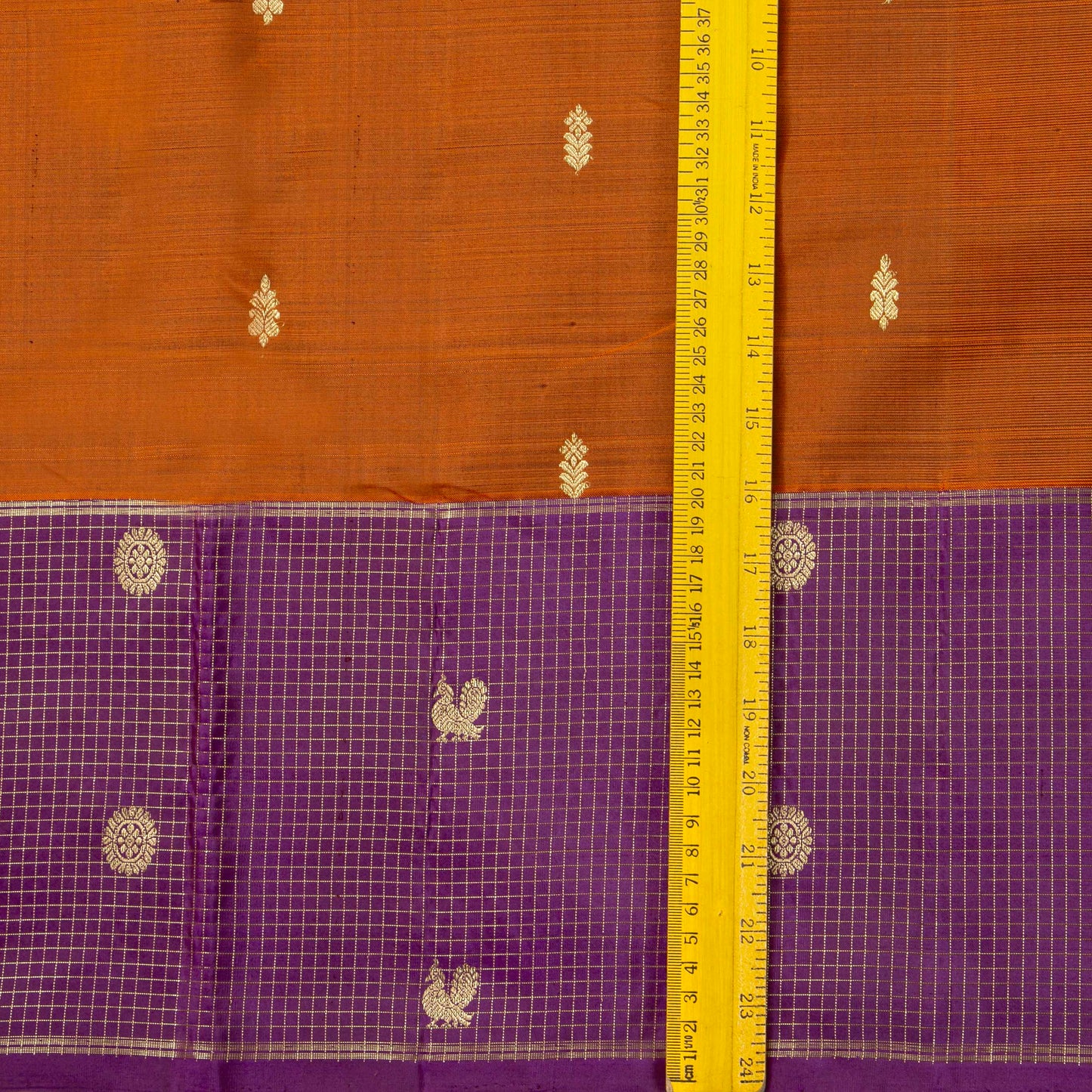 Rust And Magenta Kanchipuram Silk Saree For Festive Wear PV NYC 2017