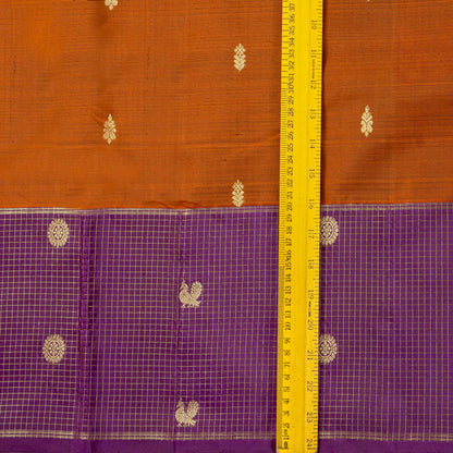 Rust And Magenta Kanchipuram Silk Saree For Festive Wear PV NYC 2017