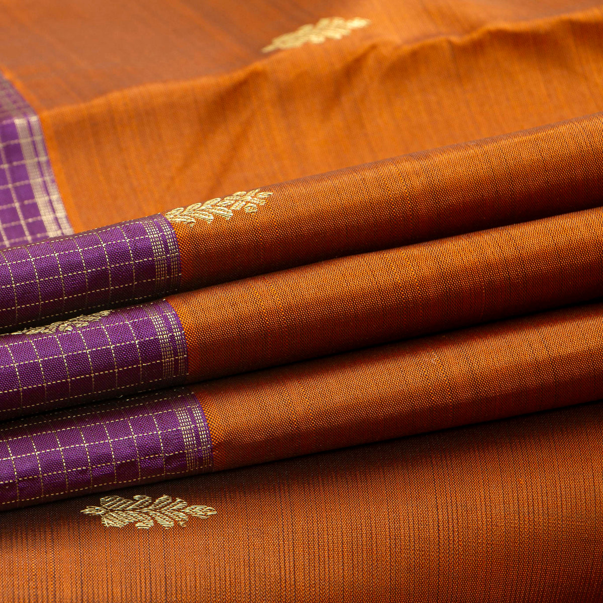 Rust And Magenta Kanchipuram Silk Saree For Festive Wear PV NYC 2017