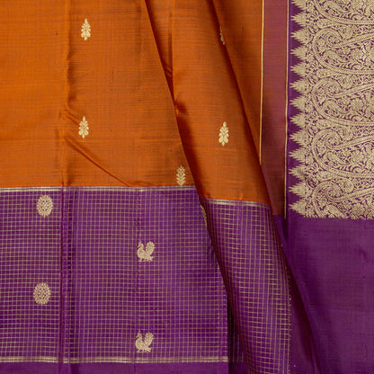 Rust And Magenta Kanchipuram Silk Saree For Festive Wear PV NYC 2017