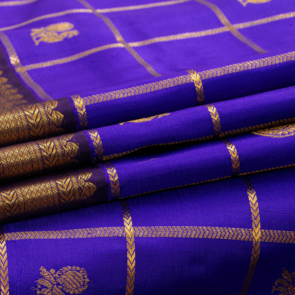 Purple And Violet Kanchipuram Silk Saree For Festive Wear PV NYC 1983