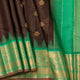 Brown And Sea Green Kanchipuram Silk Saree Vairaoosi For Festive Wear PV NYC 1985