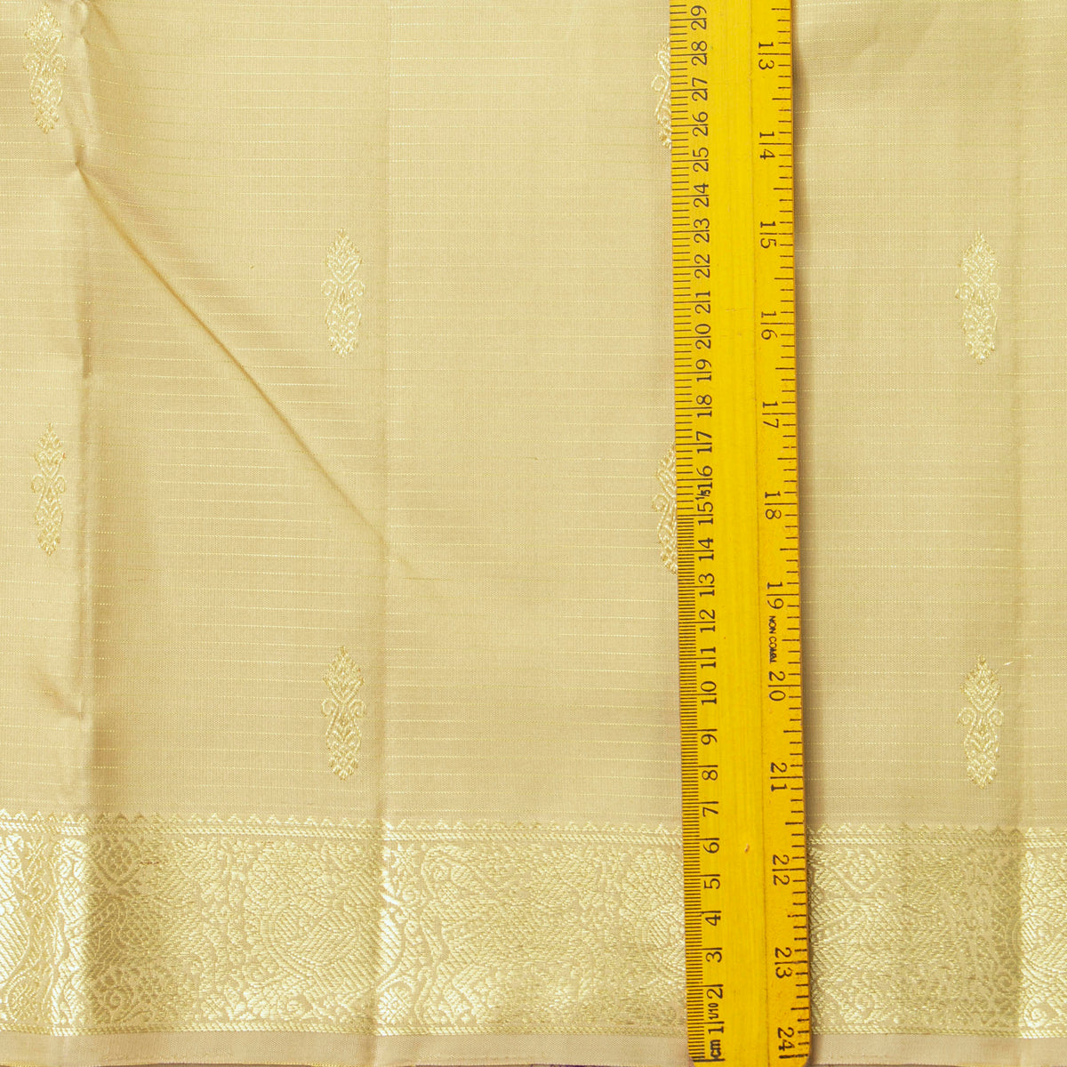 Off White Kanchipuram Silk Saree Vairaoosi For Festive Wear PV NYC 2016