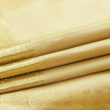 Off White Kanchipuram Silk Saree Vairaoosi For Festive Wear PV NYC 2016