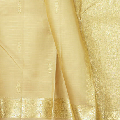 Off White Kanchipuram Silk Saree Vairaoosi For Festive Wear PV NYC 2016