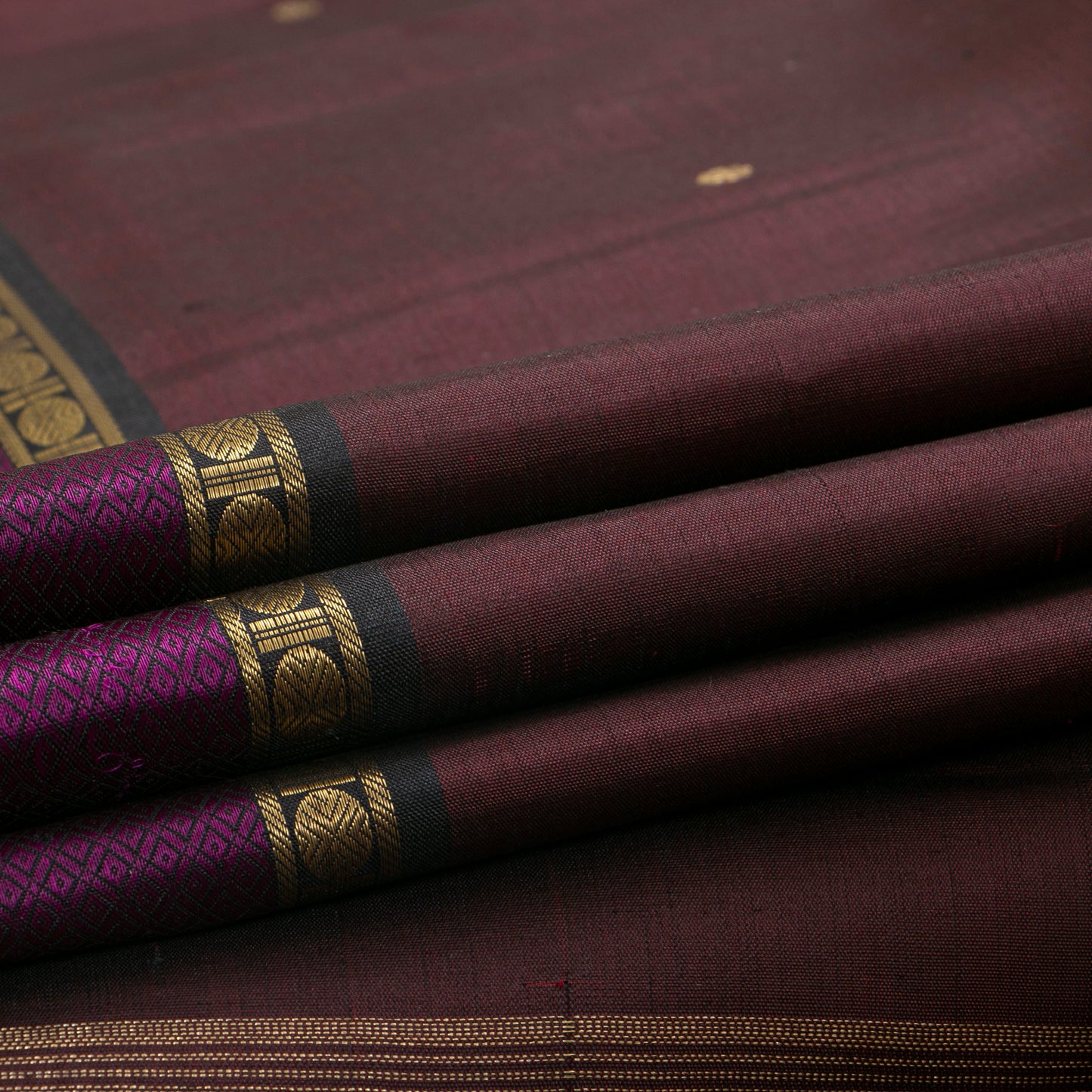 Brown And Black Kanchipuram Silk Saree For Festive Wear PV NYC 2018