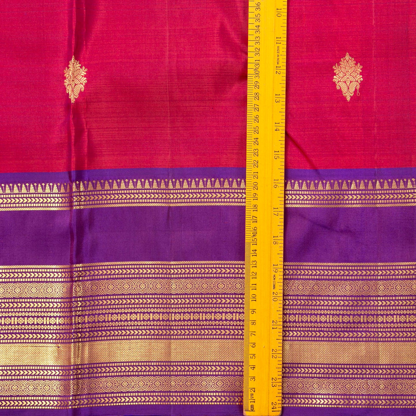 Pink And Purple Kanchipuram Silk Saree For Festive Wear PV NYC 1987