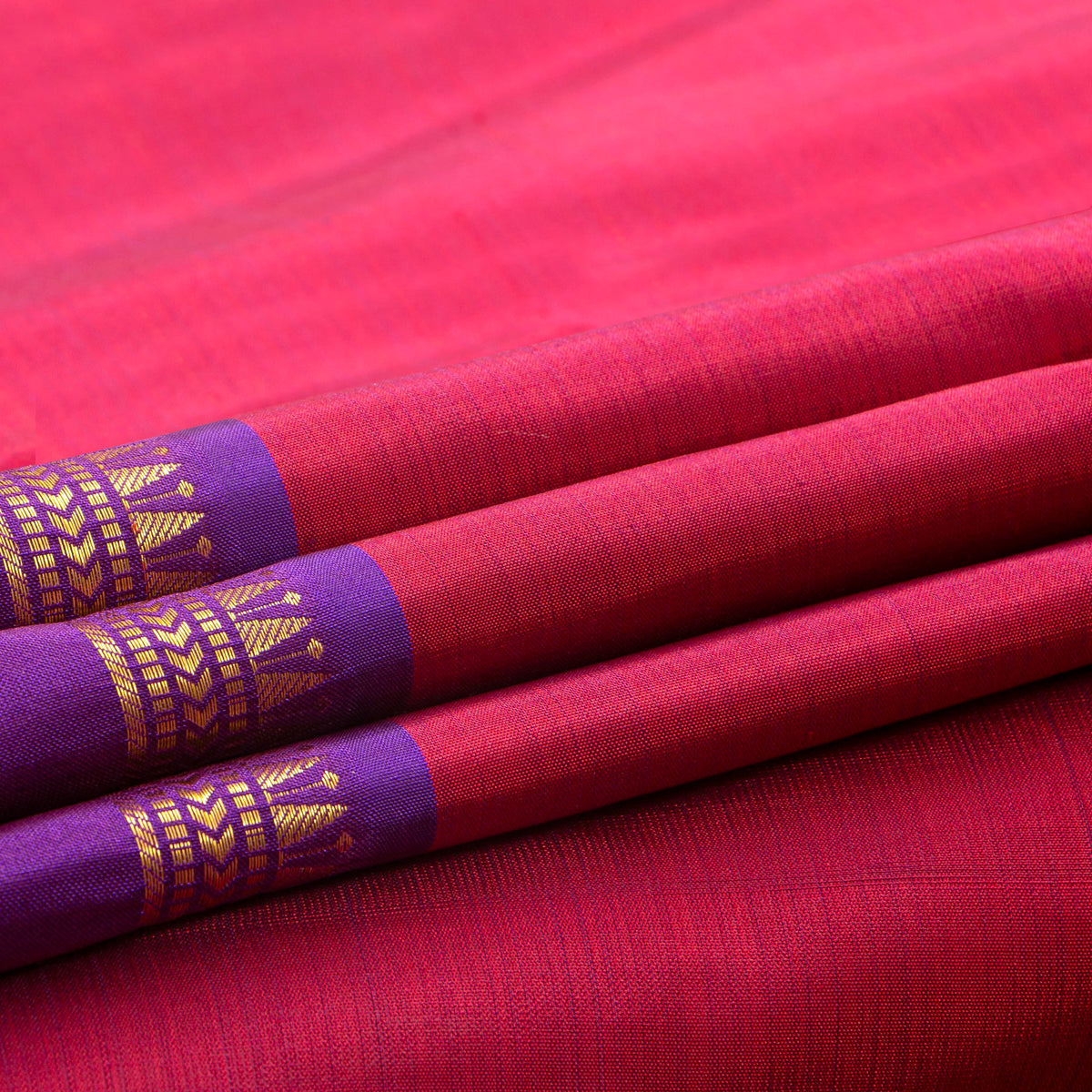Pink And Purple Kanchipuram Silk Saree For Festive Wear PV NYC 1987