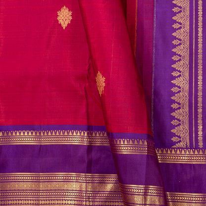Pink And Purple Kanchipuram Silk Saree For Festive Wear PV NYC 1987
