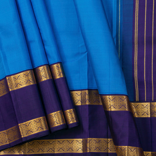 Blue Kanchipuram Silk Saree For Festive Wear PV NYC 2033