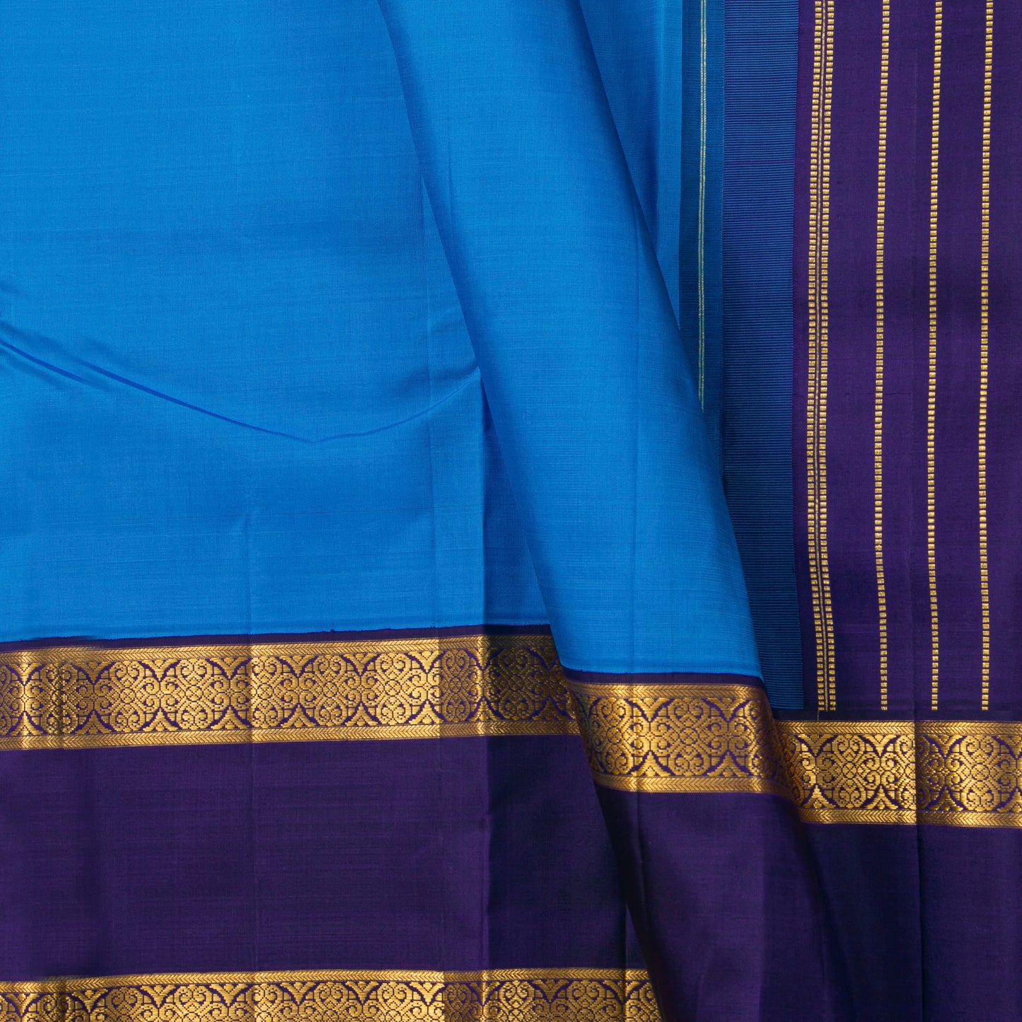 Blue Kanchipuram Silk Saree For Festive Wear PV NYC 2033
