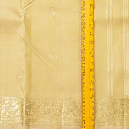 Off White Kanchipuram Silk Saree For Festive Wear PV NYC 1970