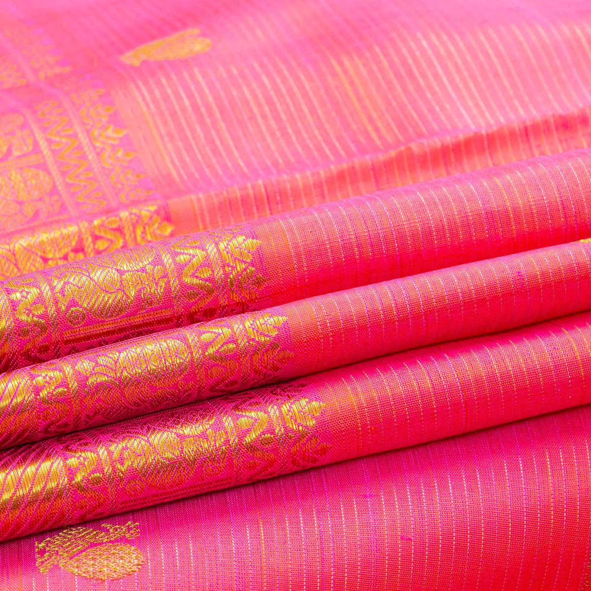Pink Kanchipuram Silk Saree For Wedding Wear PV NYC 2032