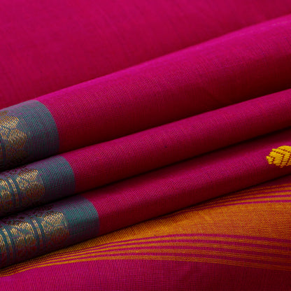 Pink And Blue Kanchi Cotton Saree PV MM KC 460