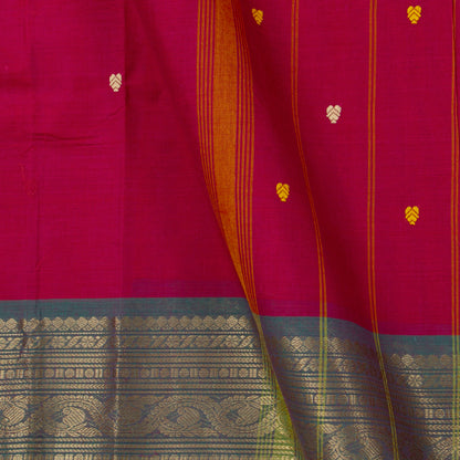Pink And Blue Kanchi Cotton Saree PV MM KC 460