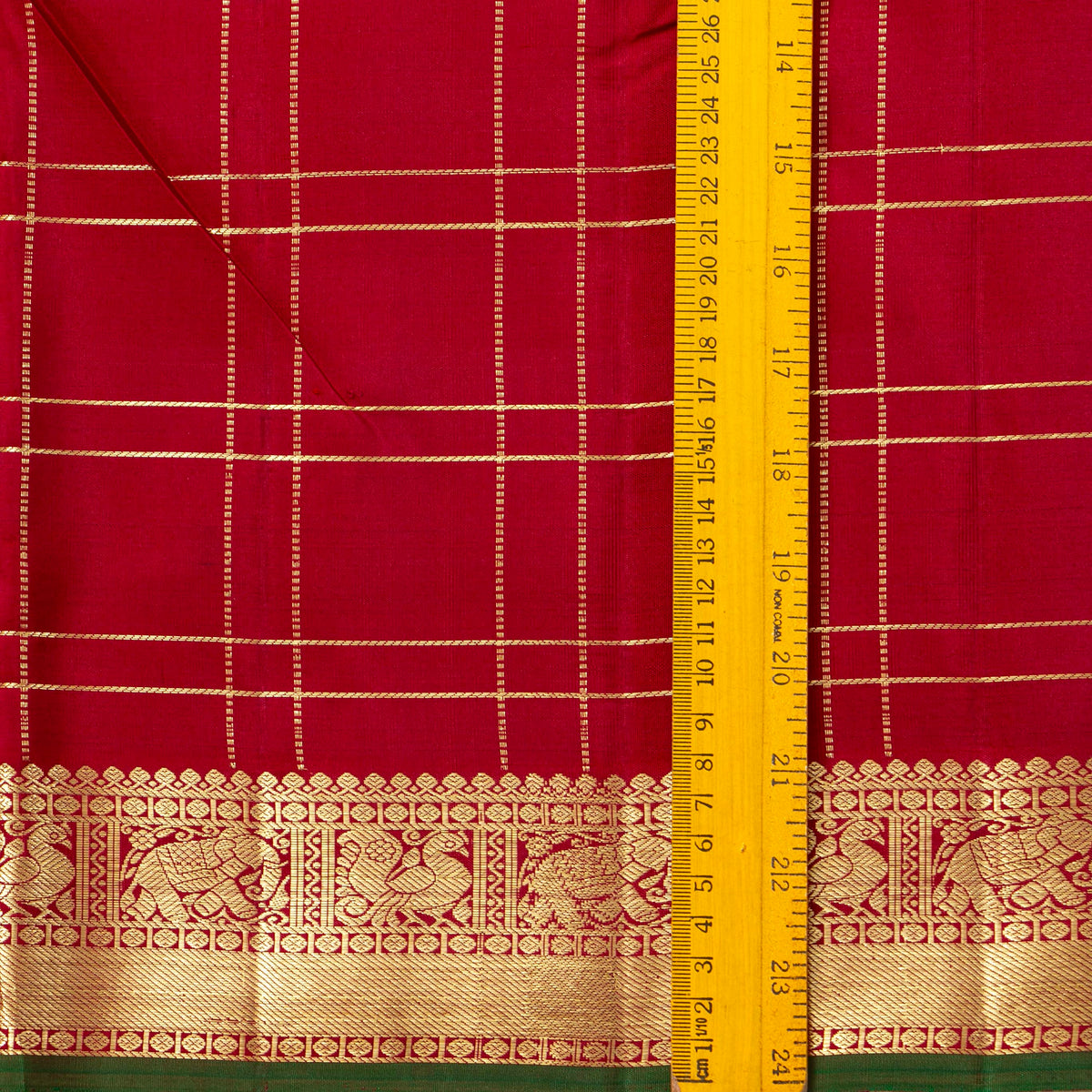 Red Kanchipuram Silk Saree For Wedding Wear PV NYC 2025