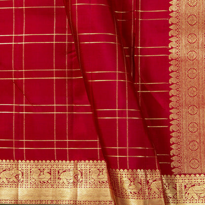 Red Kanchipuram Silk Saree For Wedding Wear PV NYC 2025