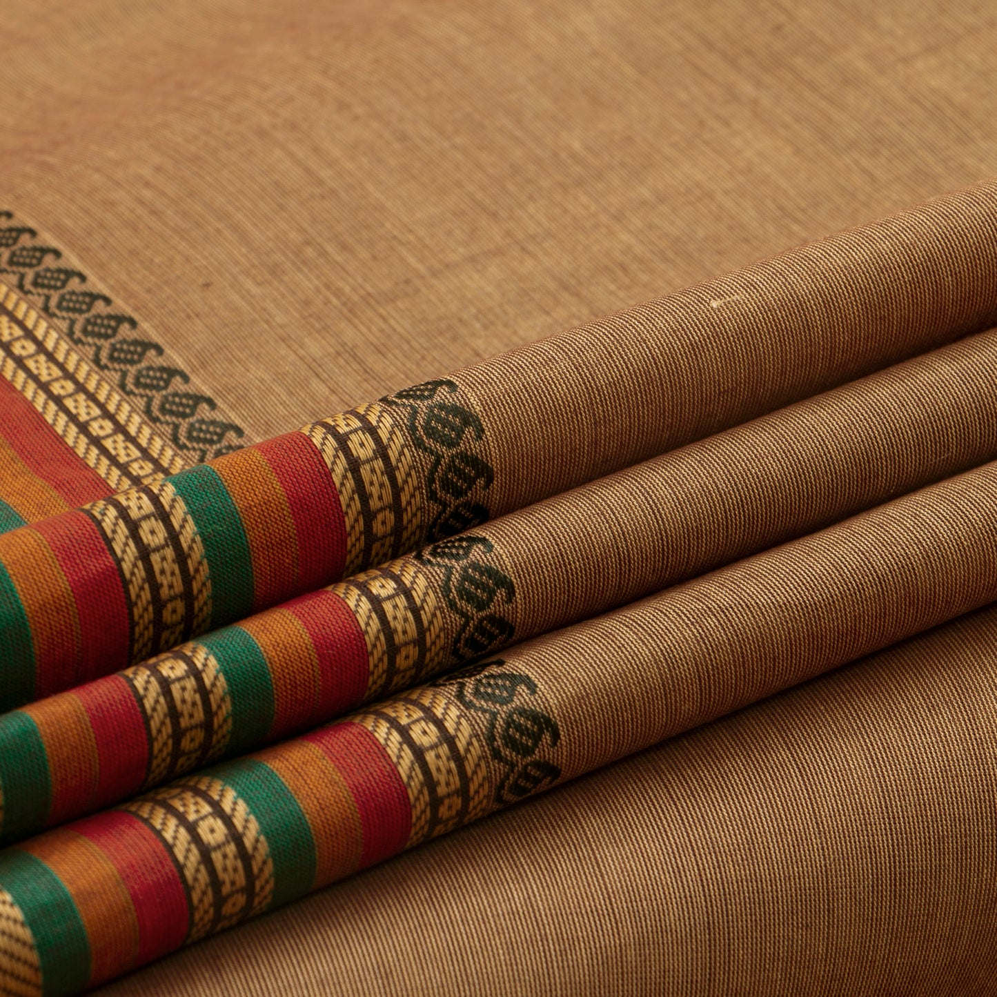 Beige Kanchi Cotton Saree For Festive Wear PV MM KC 476