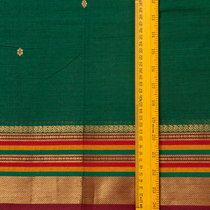 Green Kanchi Cotton Saree For Festive Wear PV MM KC 404